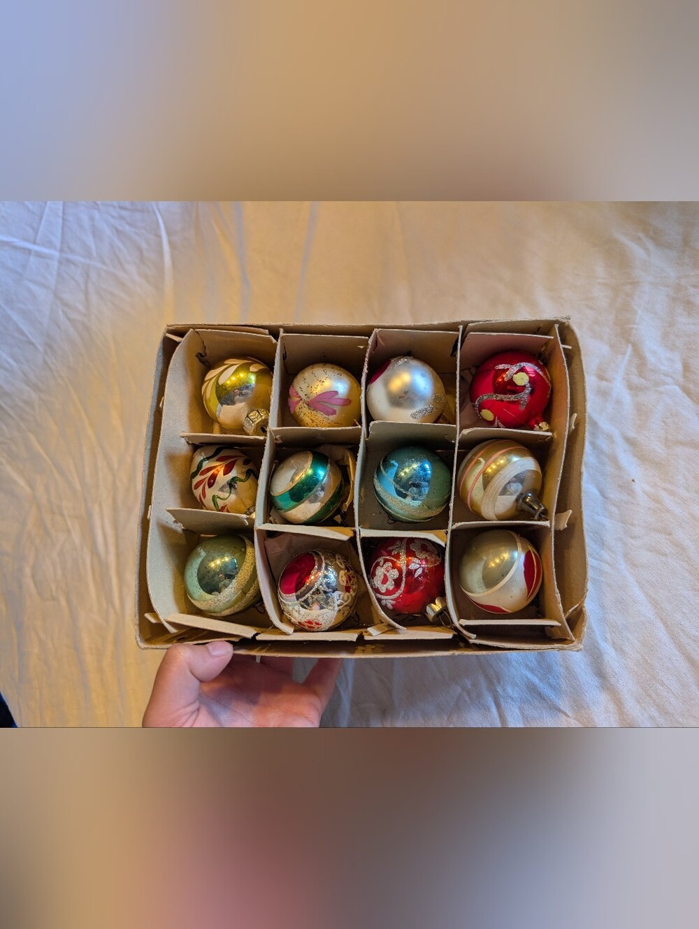 2/60$ Vintage Glass Holiday Ornament Collection in Red, Green, Silver, Gold